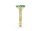 Yellow gold Marquise Cut Green Sapphire Split Shank Engagement Ring with Pavé Band_2