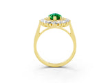 Yellow gold Marquise Cut Halo Cluster Diamond Ring with Pave Band and Four-Prong Setting_15