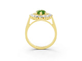 Yellow gold Marquise Cut Halo Cluster Diamond Ring with Pave Band and Four-Prong Setting_15