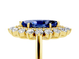 Yellow gold Marquise Cut Halo Cluster Diamond Ring with Pave Band and Four-Prong Setting_17