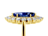Yellow gold Marquise Cut Halo Cluster Diamond Ring with Pave Band and Four-Prong Setting_17