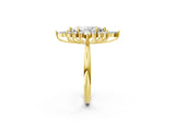 Yellow gold Marquise Cut Halo Diamond Cluster Ring with Marquise and Round Stones on a White Gold Band with Prong Setting_11