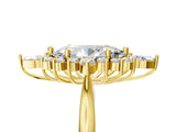 Yellow gold Marquise Cut Halo Diamond Cluster Ring with Marquise and Round Stones on a White Gold Band with Prong Setting_14