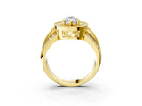 Yellow gold Marquise Cut Halo Diamond Engagement Ring with Pave Split Shank and Four-Prong Setting_6