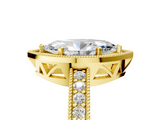 Yellow gold Marquise Cut Halo Diamond Pave Band Ring with Four-Prong Setting_66