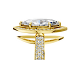 Yellow gold Marquise Cut Halo Diamond Pave Band with Four-Prong Setting_47