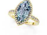 Yellow gold Marquise Cut Halo Diamond Pave Band with Prong Setting_1