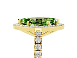 Yellow gold Marquise Cut Halo Diamond Ring with Pavé Band and Three-Prong Setting_5