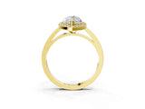 Yellow gold Marquise Cut Halo Diamond Ring with Solitaire Band and Prong Setting_16