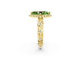 Yellow gold Marquise Cut Halo Diamond Solitaire with Filigree Band and Four-Prong Setting_2