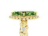Yellow gold Marquise Cut Halo Diamond Solitaire with Filigree Band and Four-Prong Setting_5