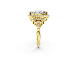 Yellow gold Marquise Cut Halo Diamond Split Shank Engagement Ring with Four-Prong Setting_15