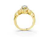 Yellow gold Marquise Cut Halo Diamond Split Shank Engagement Ring with Four-Prong Setting_16