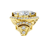Yellow gold Marquise Cut Halo Diamond Split Shank Engagement Ring with Four-Prong Setting_18