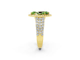 Yellow gold Marquise Cut Halo Pavé Diamond Engagement Ring with Split Shank and Four-Prong Setting_2