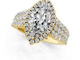 Yellow gold Marquise Cut Halo Pavé Diamond Engagement Ring with Split Shank and Four-Prong Setting_4