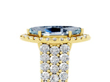 Yellow gold Marquise Cut Halo Pavé Diamond Engagement Ring with Split Shank and Four-Prong Setting_5