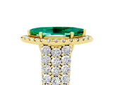 Yellow gold Marquise Cut Halo Pavé Diamond Engagement Ring with Split Shank and Four-Prong Setting_5