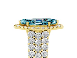Yellow gold Marquise Cut Halo Pavé Diamond Engagement Ring with Split Shank and Four-Prong Setting_5