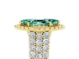 Yellow gold Marquise Cut Halo Pavé Diamond Engagement Ring with Split Shank and Four-Prong Setting_5