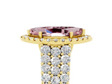 Yellow gold Marquise Cut Halo Pavé Diamond Engagement Ring with Split Shank and Four-Prong Setting_5
