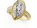 Yellow gold Marquise Cut Halo Pave Split Shank Prong Setting Ring_33
