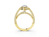 Yellow gold Marquise Cut Halo Pave Split Shank Prong Setting Ring_35