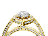 Yellow gold Marquise Cut Halo Pave Split Shank Prong Setting Ring_36