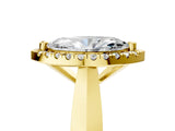 Yellow gold Marquise Cut Halo Solitaire Engagement Ring with Square Band and Four-Prong Setting_71