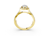 Yellow gold Marquise Cut Halo Split Shank Pave Set Ring_74