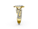 Yellow gold Marquise Cut Halo Split Shank Prong Setting Ring_74