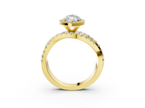 Yellow gold Marquise Cut Halo Split Shank Prong Setting Ring_75