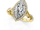 Yellow gold Marquise Cut Halo Twist Band with Four-Prong Setting_4