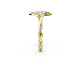 Yellow gold Marquise Cut Halo Twist Band with Four-Prong Setting_5