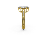 Yellow gold Marquise Cut Milgrain Channel Set Engagement Ring with Solitaire Prong Setting_74
