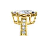 Yellow gold Marquise Cut Milgrain Channel Set Engagement Ring with Solitaire Prong Setting_77