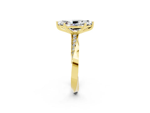 Yellow gold Marquise Cut Moissanite Engagement Ring with Side Stone Accents and Four-Prong Setting_29