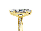 Yellow gold Marquise Cut Moissanite Engagement Ring with Side Stone Accents and Four-Prong Setting_32