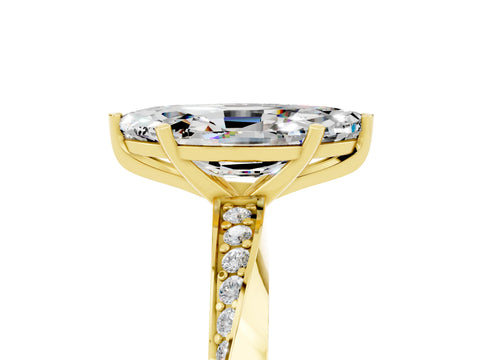 Yellow gold Marquise Cut Moissanite Engagement Ring with Side Stone Accents and Four-Prong Setting_32
