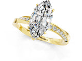 Yellow gold Marquise Cut Moissanite Engagement Ring with Side Stone Accents and Four-Prong Setting_61