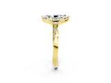 Yellow gold Marquise Cut Moissanite Engagement Ring with Side Stone Accents and Four-Prong Setting_62