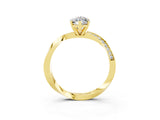 Yellow gold Marquise Cut Moissanite Engagement Ring with Side Stone Accents and Four-Prong Setting_63