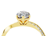Yellow gold Marquise Cut Moissanite Engagement Ring with Side Stone Accents and Four-Prong Setting_64