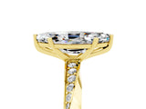 Yellow gold Marquise Cut Moissanite Engagement Ring with Side Stone Accents and Four-Prong Setting_65