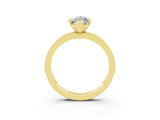 Yellow gold Marquise Cut Moissanite Milgrain Pavé Engagement Ring with Four-Prong Setting_3