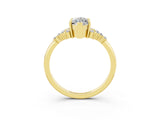 Yellow gold Marquise Cut Moissanite Ring with Side Stones and Four-Prong Setting_39