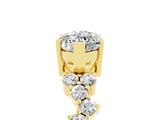 Yellow gold Marquise Cut Moissanite Scattered Round Accent Ring with Prong Setting_17