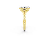 Yellow gold Marquise Cut Moissanite Solitaire Celtic Knot Ring with Four-Prong Setting_14