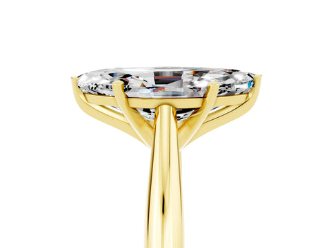 Yellow gold Marquise Cut Moissanite Solitaire Engagement Ring with Cathedral Setting and Four-Prong Mount_17