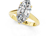 Yellow gold Marquise Cut Moissanite Solitaire Engagement Ring with Cathedral Setting and Four-Prong Mount_25